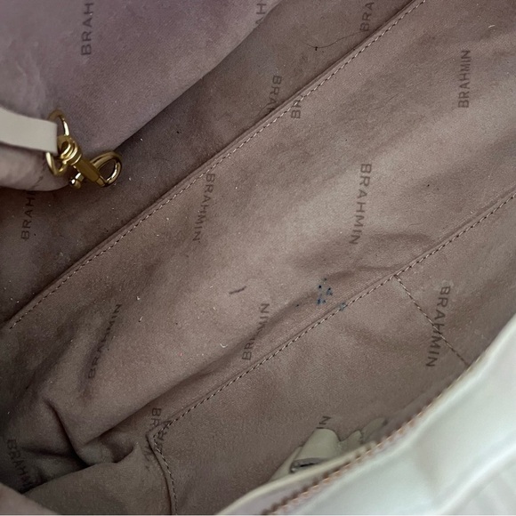 NWT Vintage Brahmin Top Handle Satchel in Cream and Gold Croc Detail - Picture 8 of 14